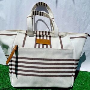 Henri Bendel Canvas Large Striped Tote